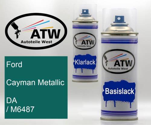 Ford, Cayman Metallic, DA / M6487: 400ml Sprühdose + 400ml Klarlack - Set, von ATW Autoteile West.